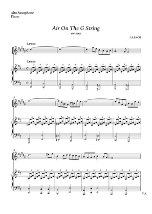 Book cover for Bach - Air on The G String for Alto Sax and Piano (Easy Arrangement)
