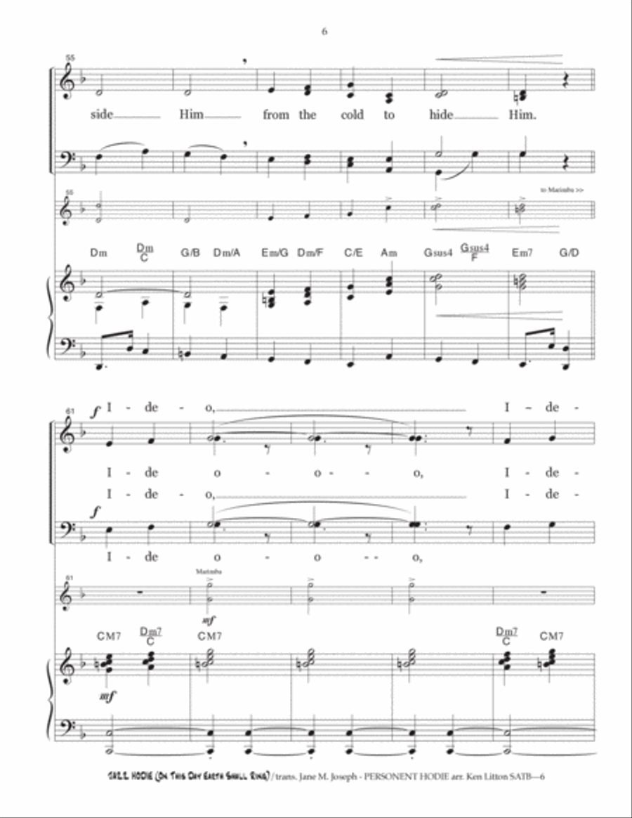 Jazz Hodie (On This Day Earth Shall Ring) 4-Part scores gallery preview page 6