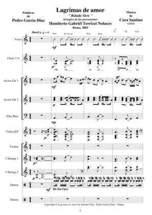 Lagrimas de amo - SlowLy for voice, choir and orchestra