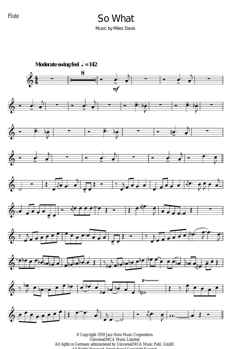 So What So What Flute Solo scores gallery preview page 1