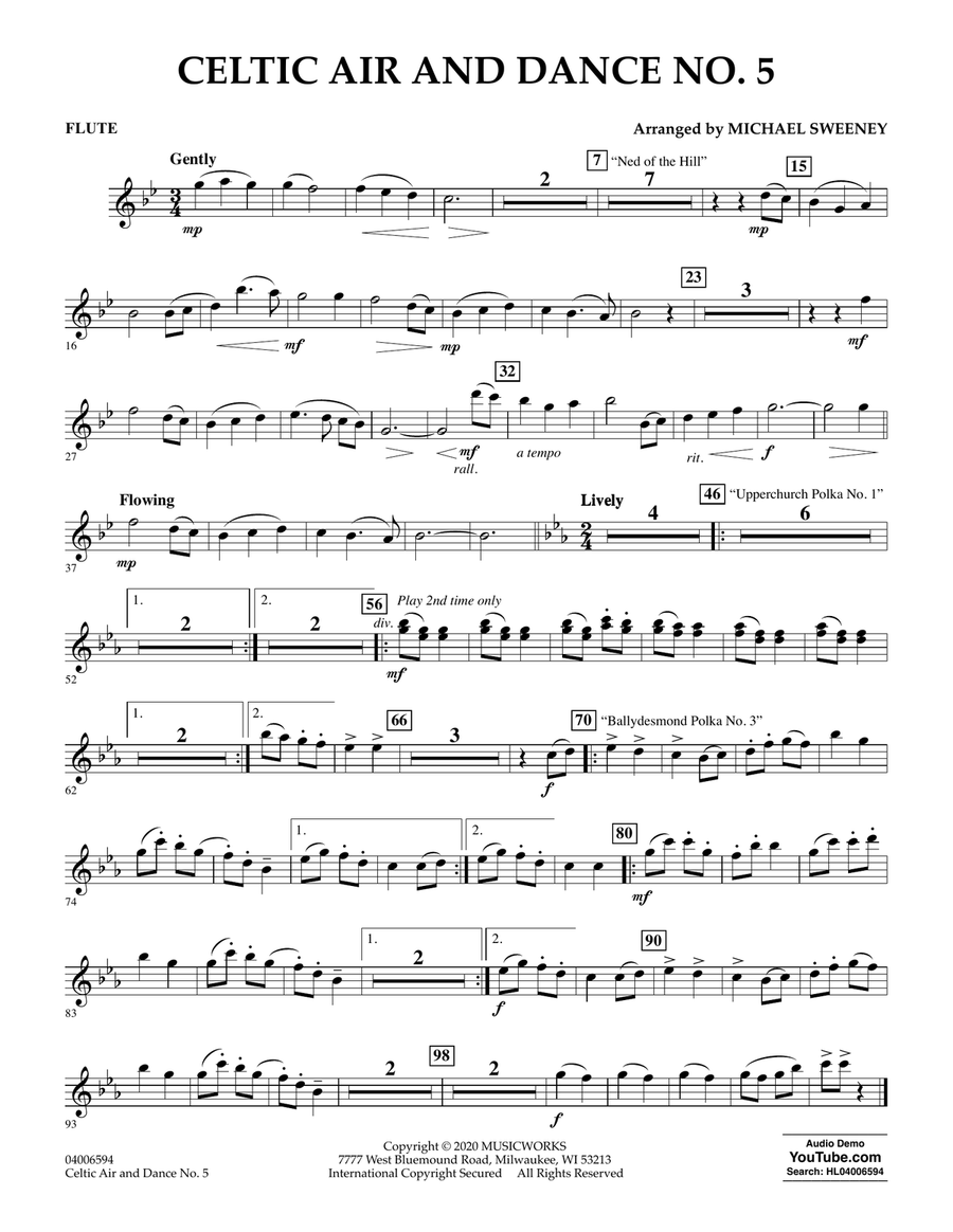 Celtic Air and Dance No. 5 - Flute Concert Band scores gallery preview page 1