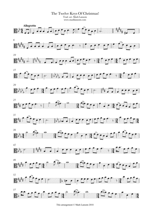 The Twelve Keys of Christmas for viola (12 Days of Christmas)