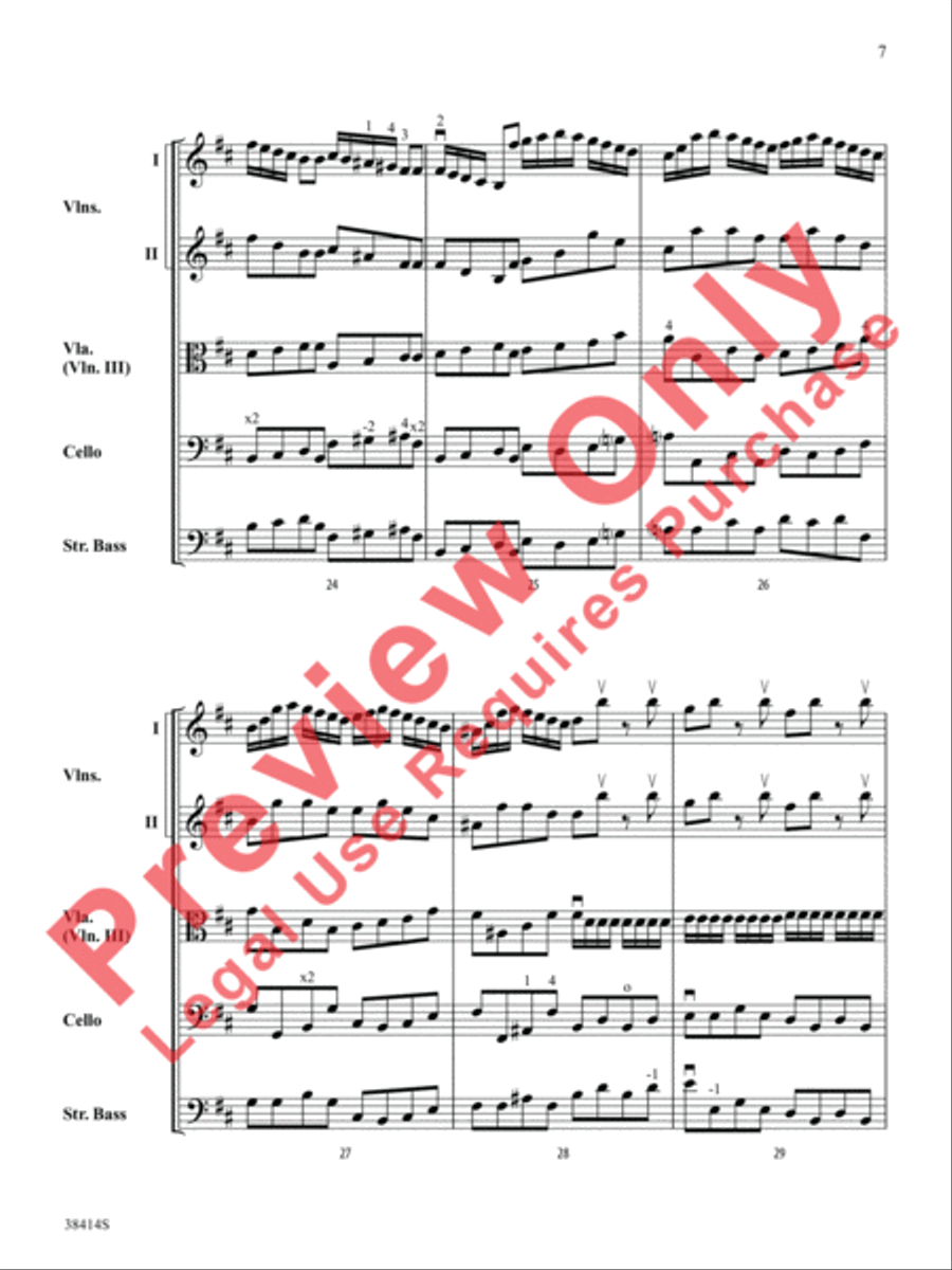 Concerto a Cinque, Opus 7, No. 1 String Orchestra scores gallery preview page 8