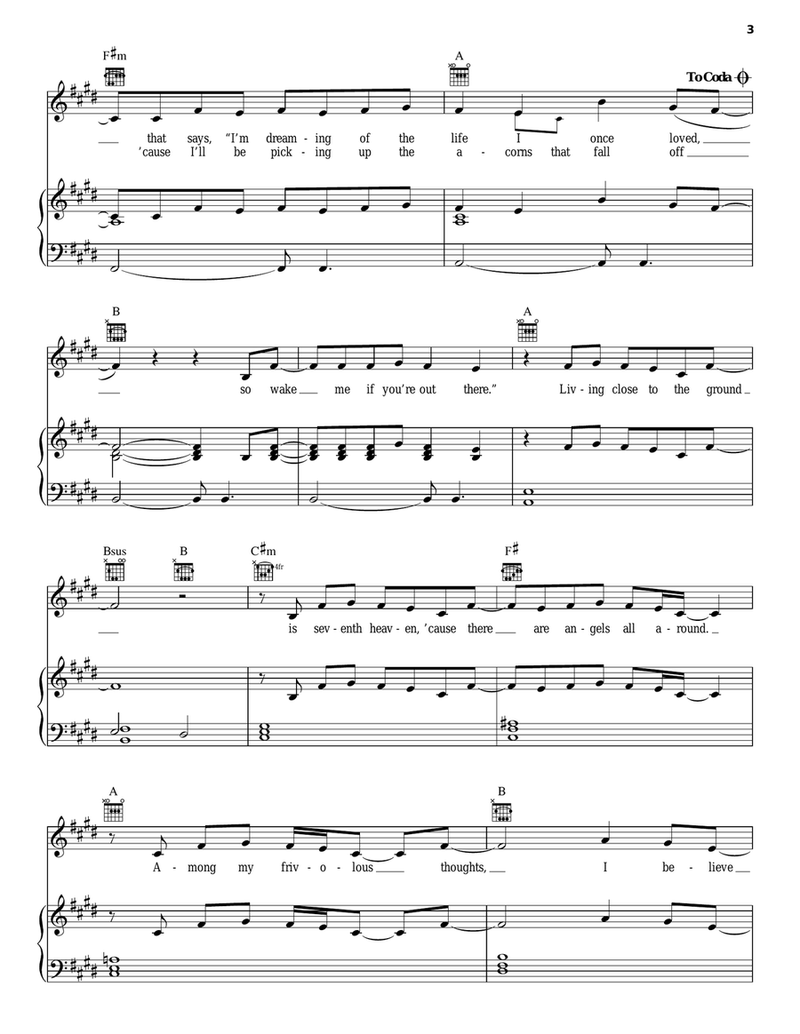 Angels Piano, Vocal, Guitar scores gallery preview page 3