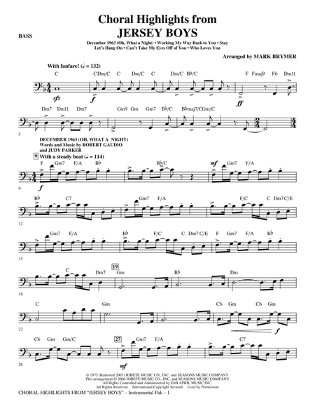 Jersey Boys (Choral Highlights) - Bass