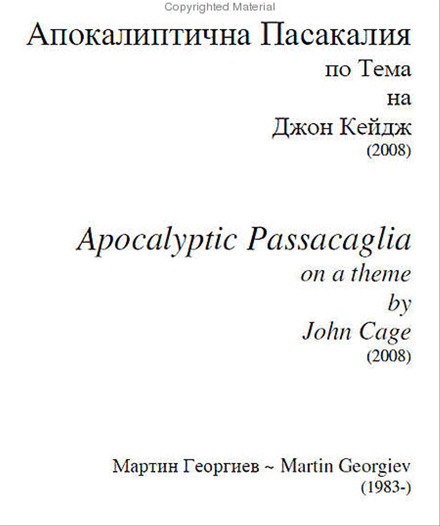 Apocalyptic Passacaglia