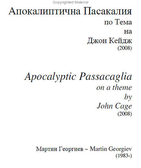 Apocalyptic Passacaglia