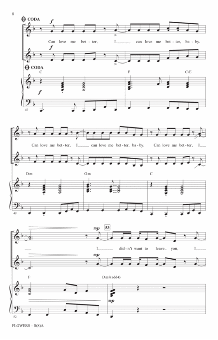 Flowers (arr. Mark Brymer) SSA scores gallery preview page 7