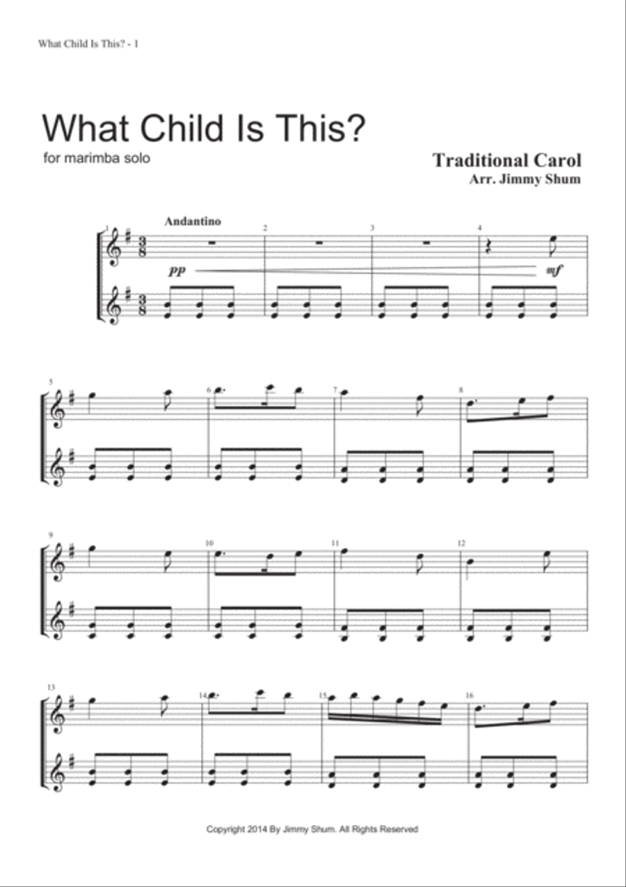 What Child Is This Marimba scores gallery preview page 2