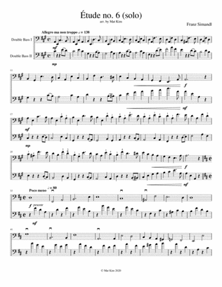 Franz Simandl Étude no. 6 in A Major (Allegro ma non troppo) for Two Double Basses