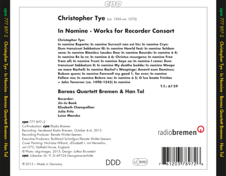 Christopher Tye: In Nomine - Works for Recorder Consort image number null