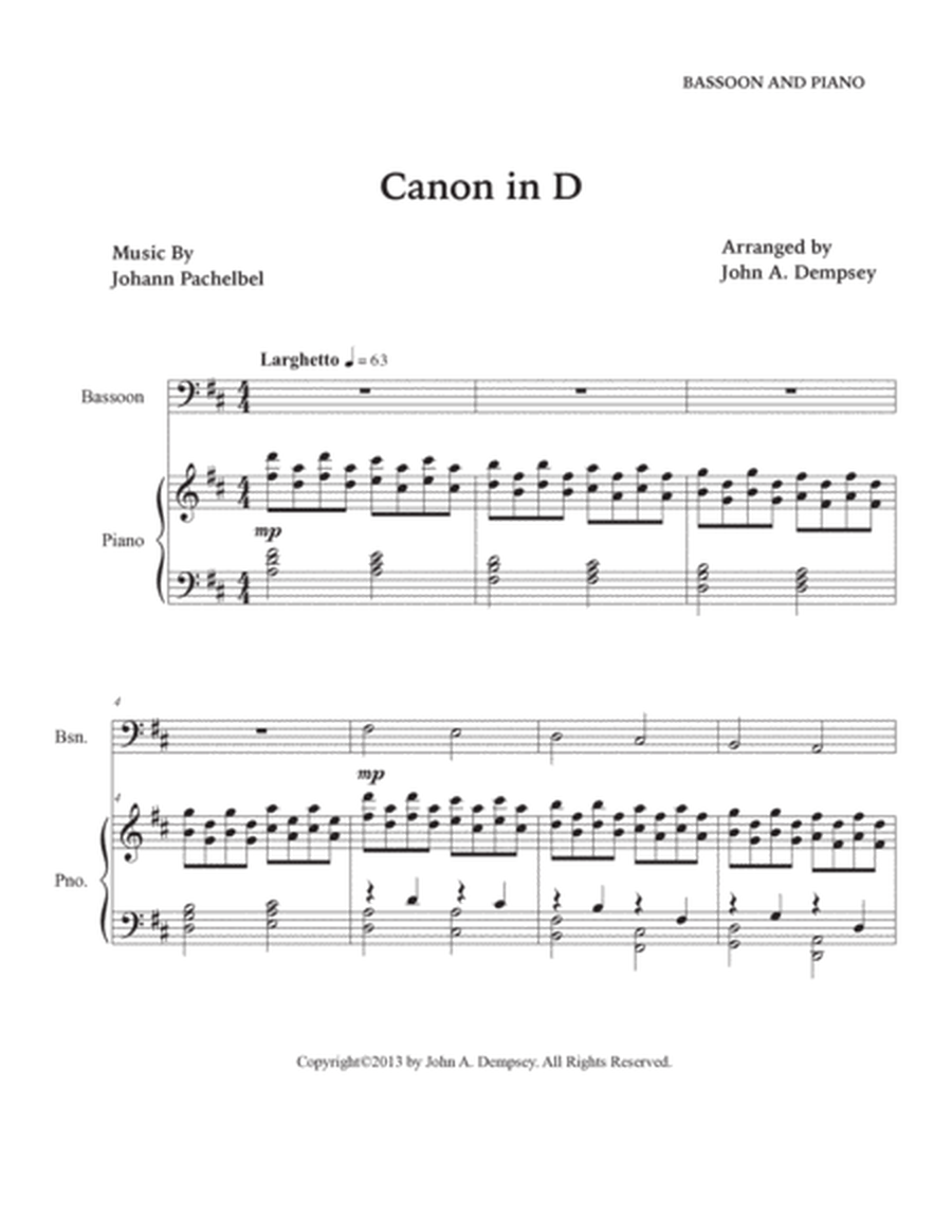 Canon in D (Bassoon and Piano) image number null