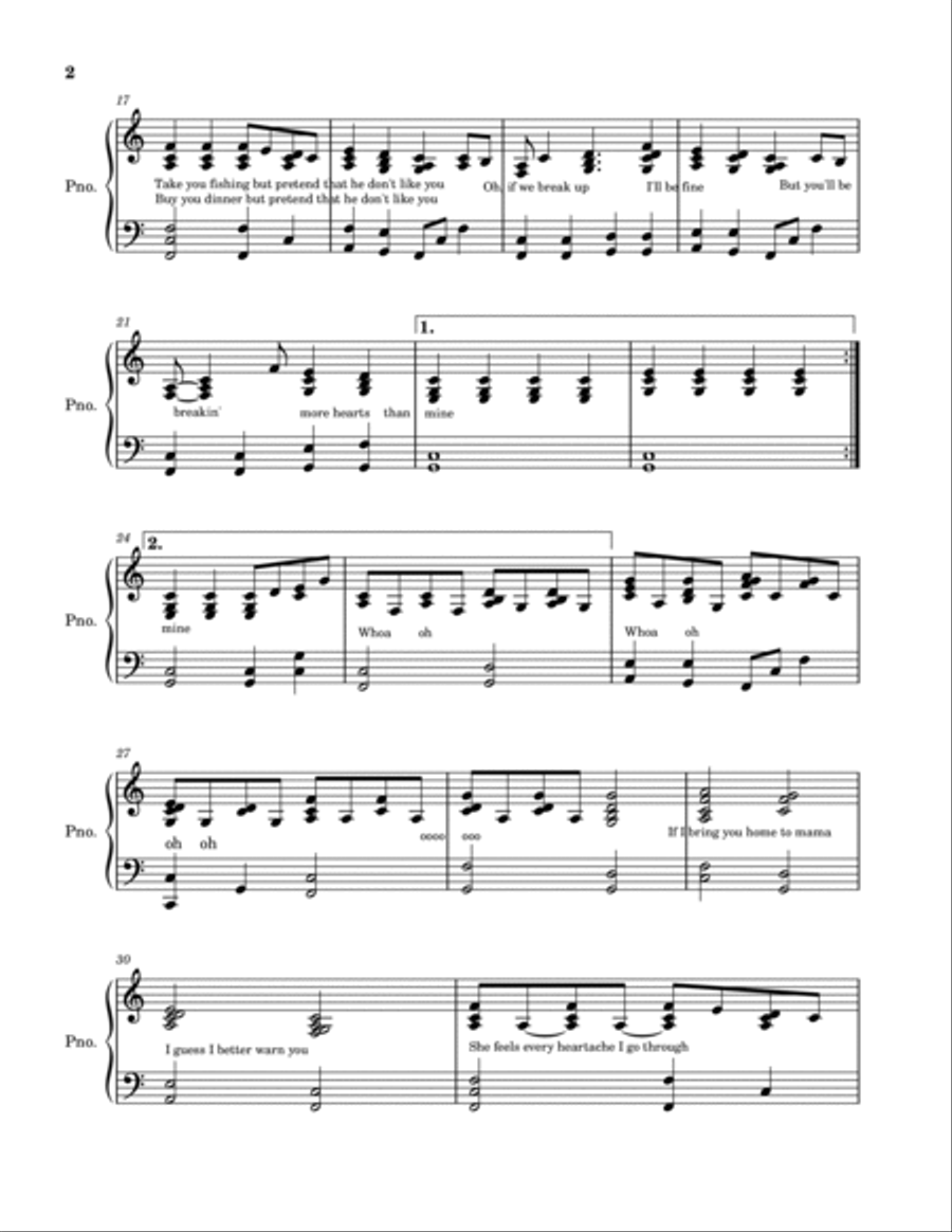 More Hearts Than Mine Easy Piano scores gallery preview page 2