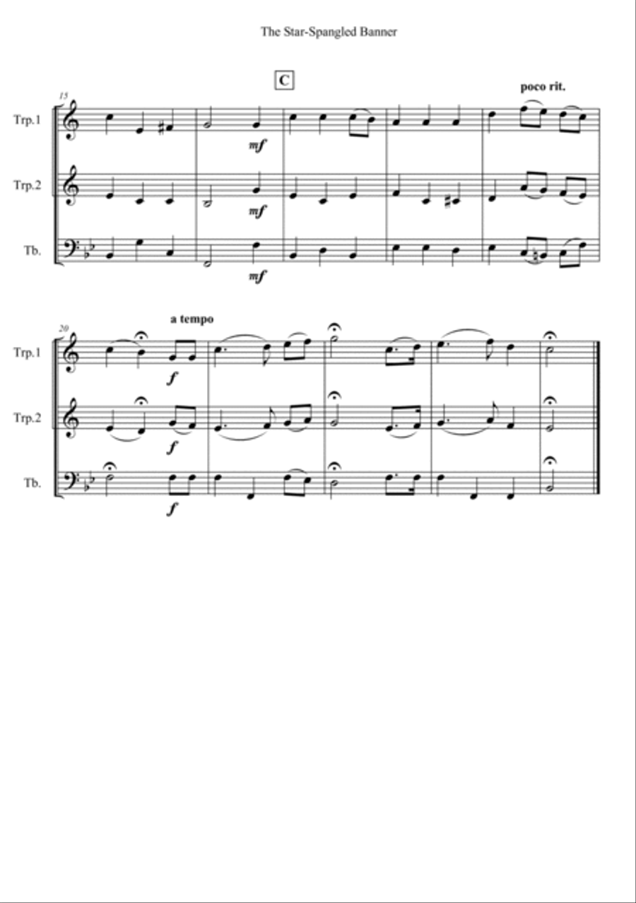 The Star-Spangled Banner Trombone scores gallery preview page 2