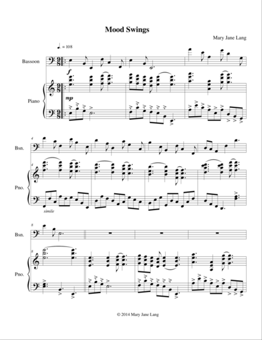 Mood Swings Woodwind Duet scores gallery preview page 1