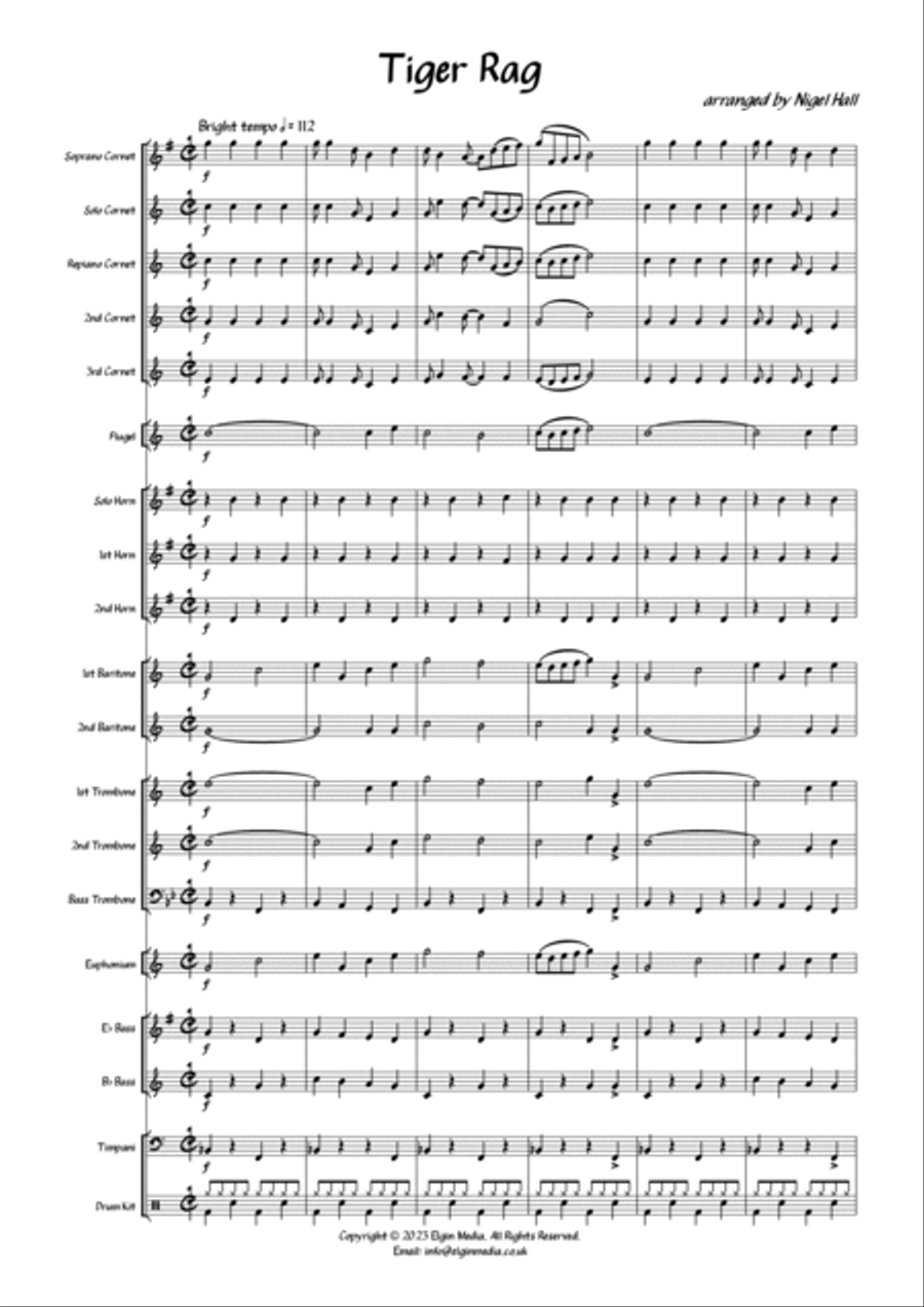 Tiger Rag (Brass Band) Brass Band scores gallery preview page 3