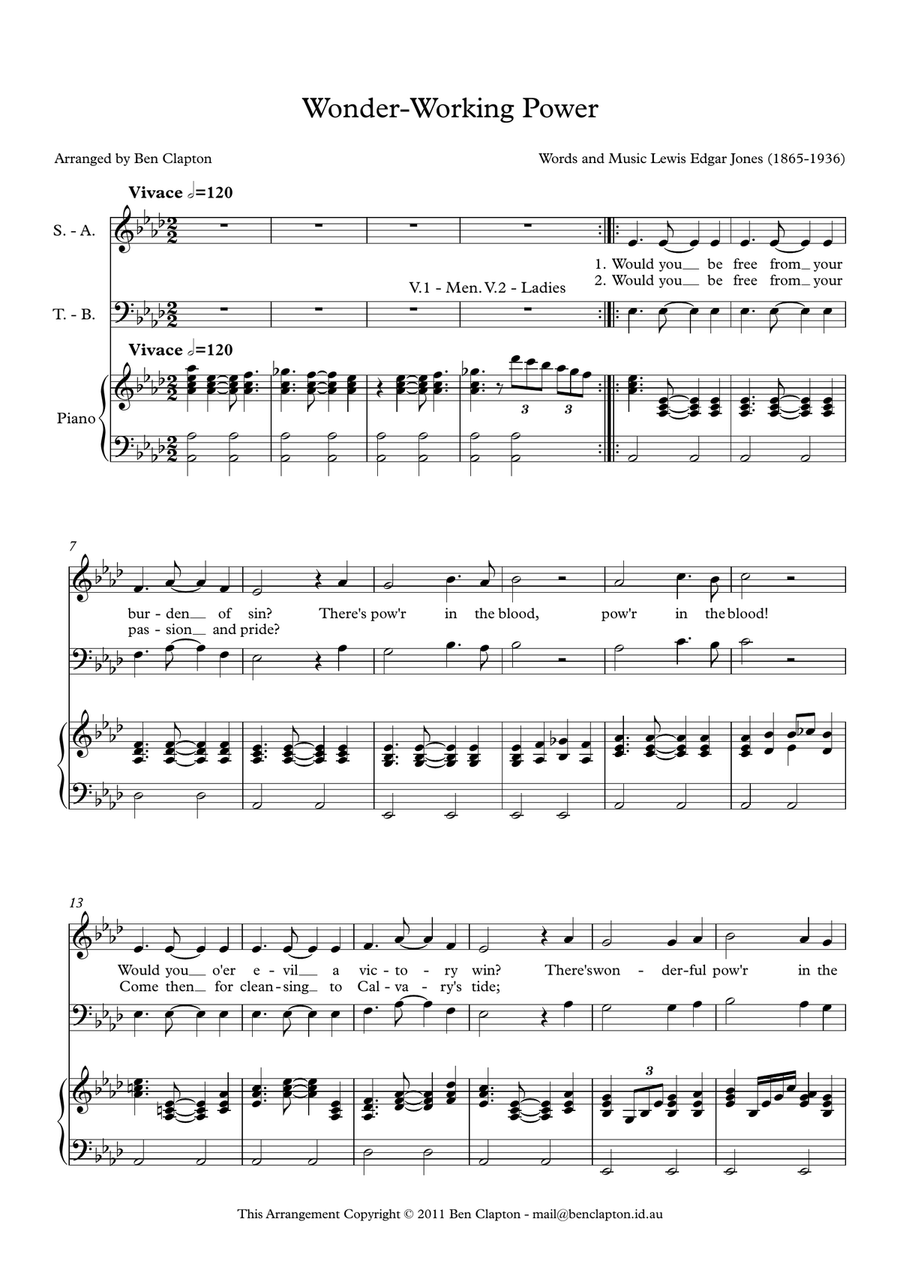 Wonder-Working Power 4-Part scores gallery preview page 1