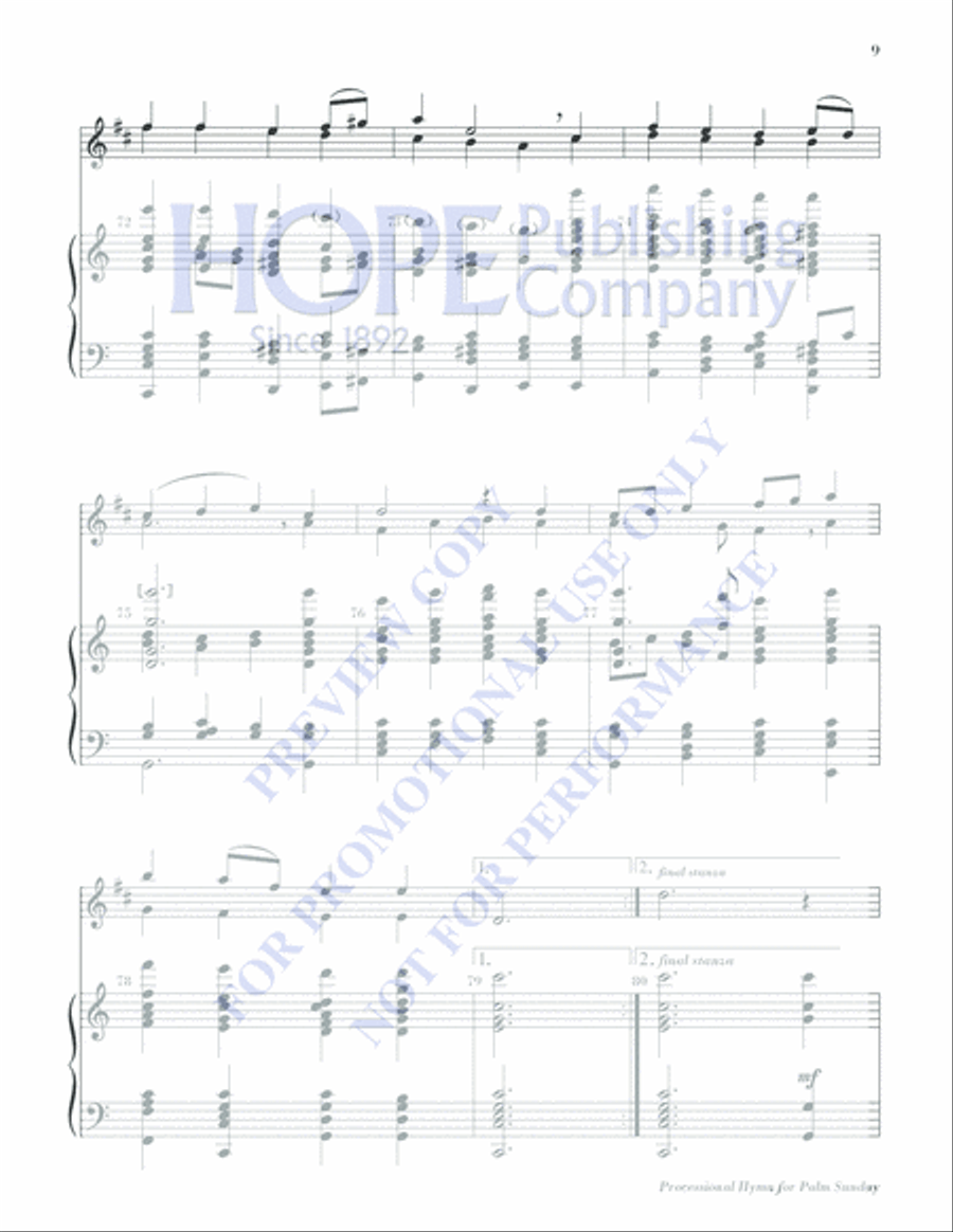 Processional Hymn for Palm Sunday 5-Octaves scores gallery preview page 9