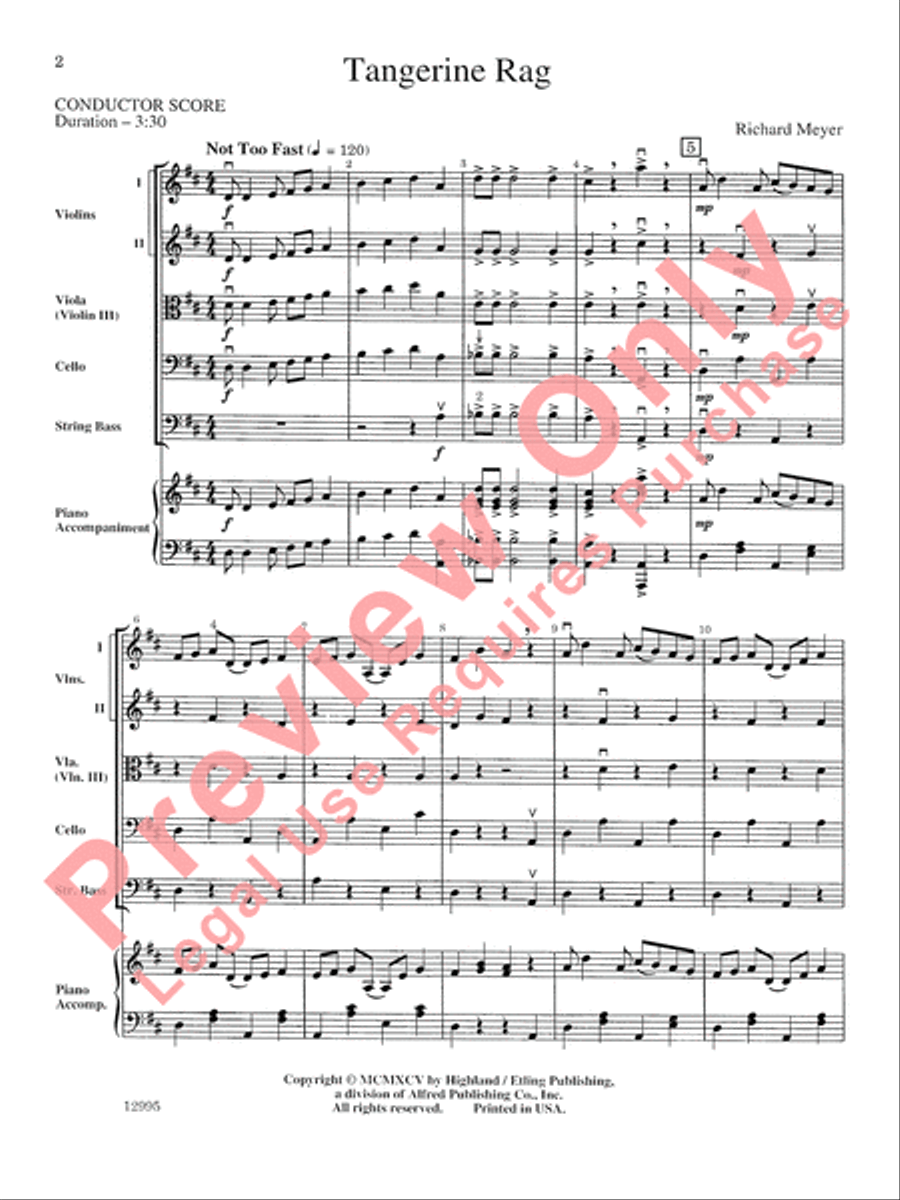 Tangerine Rag String Orchestra scores gallery preview page 3