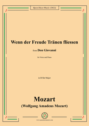 Book cover for Mozart-Wenn der Freude Tranen fliessen,in B flat Major,from Don Giovanni,for Voice and Piano