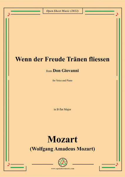 Mozart-Wenn der Freude Tranen fliessen,in B flat Major,from Don Giovanni,for Voice and Piano
