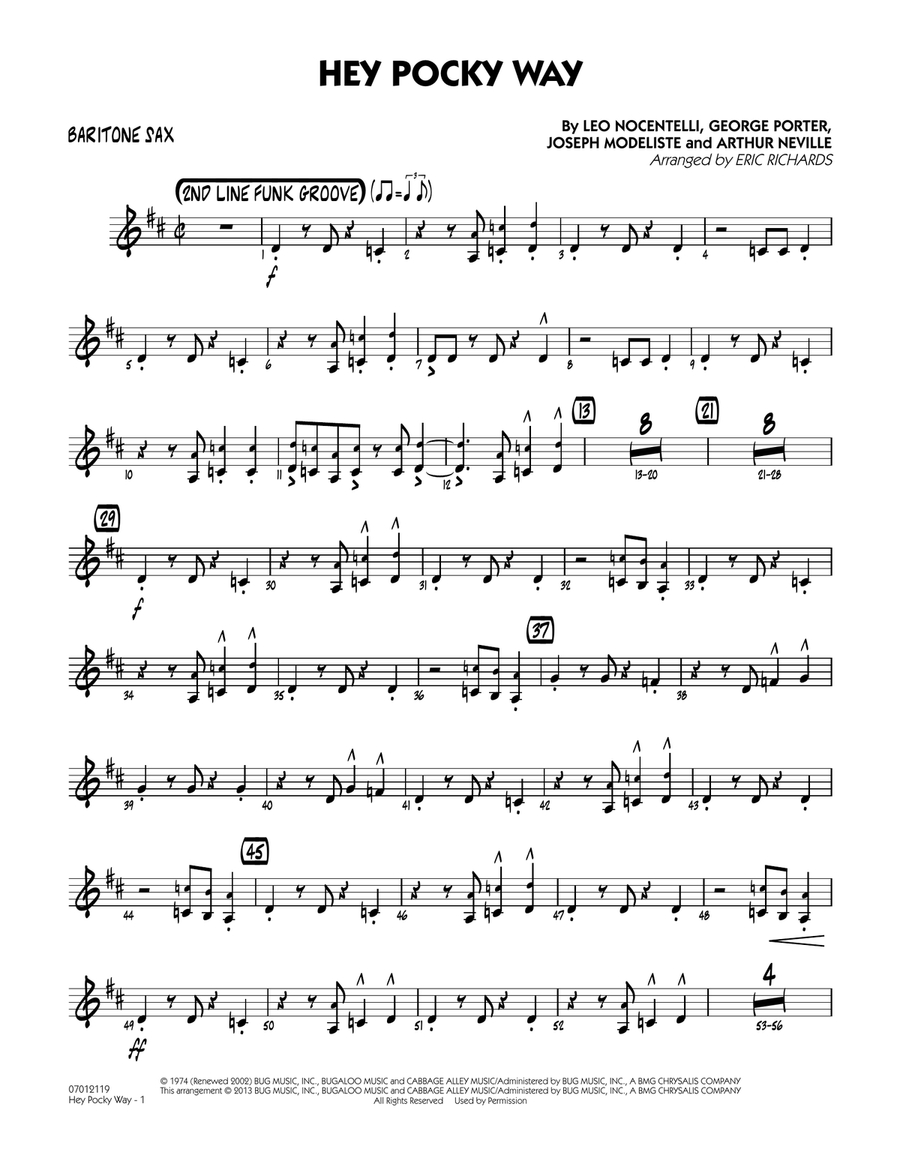 Hey Pocky Way - Baritone Sax Jazz Ensemble scores gallery preview page 1