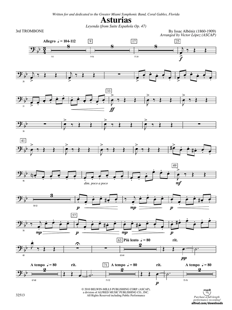 Asturias: 3rd Trombone