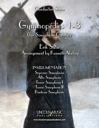 Book cover for Satie – Gymnopedies No. 1-3 (for Saxophone Quintet SATTB)