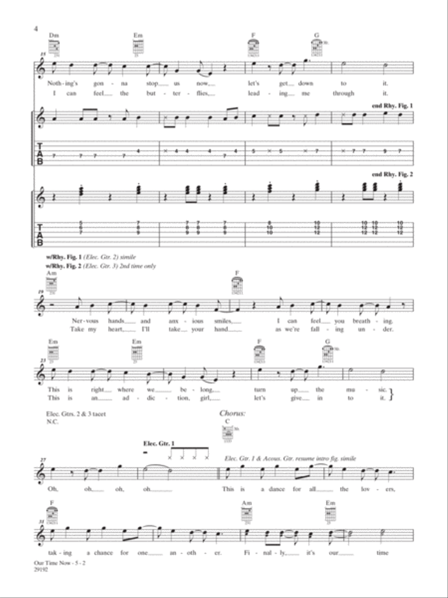 Our Time Now Guitar Tablature scores gallery preview page 2