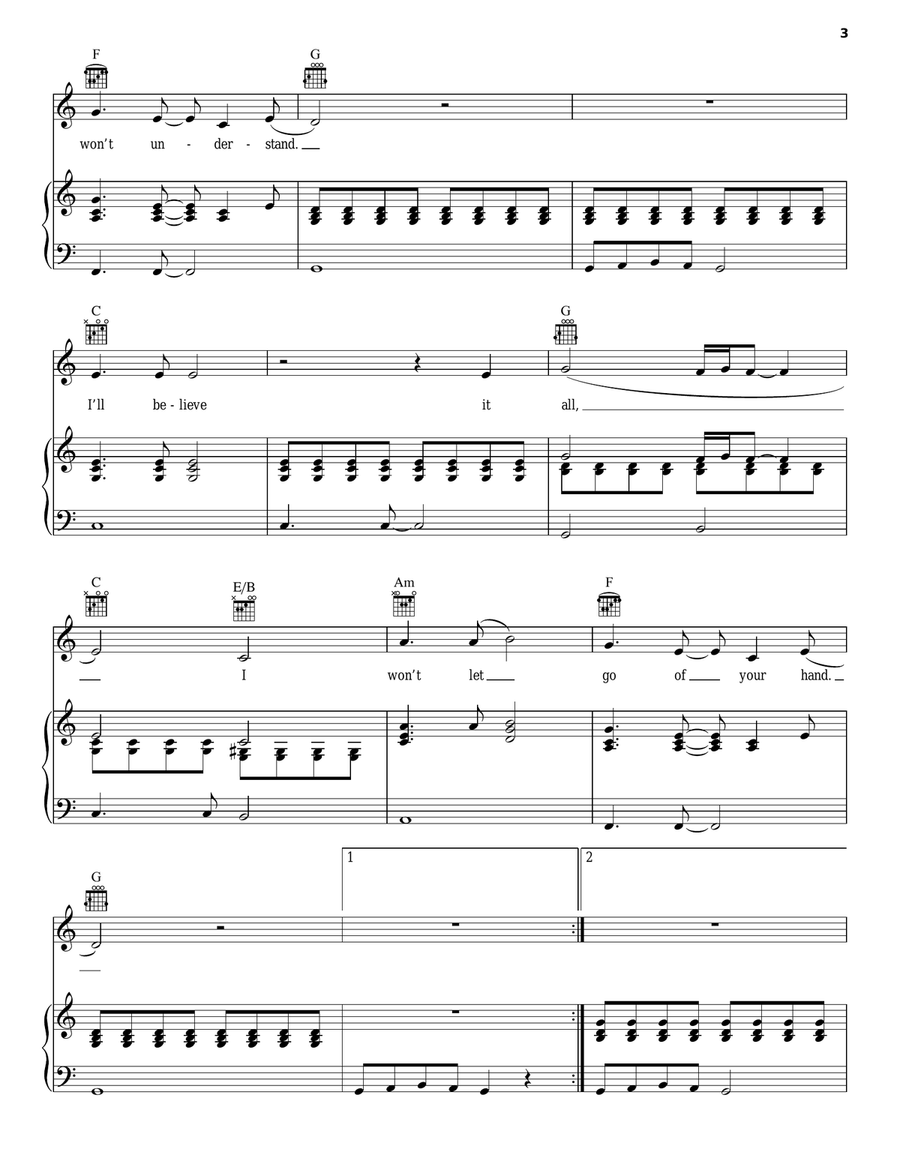 Two Birds Piano, Vocal, Guitar scores gallery preview page 3
