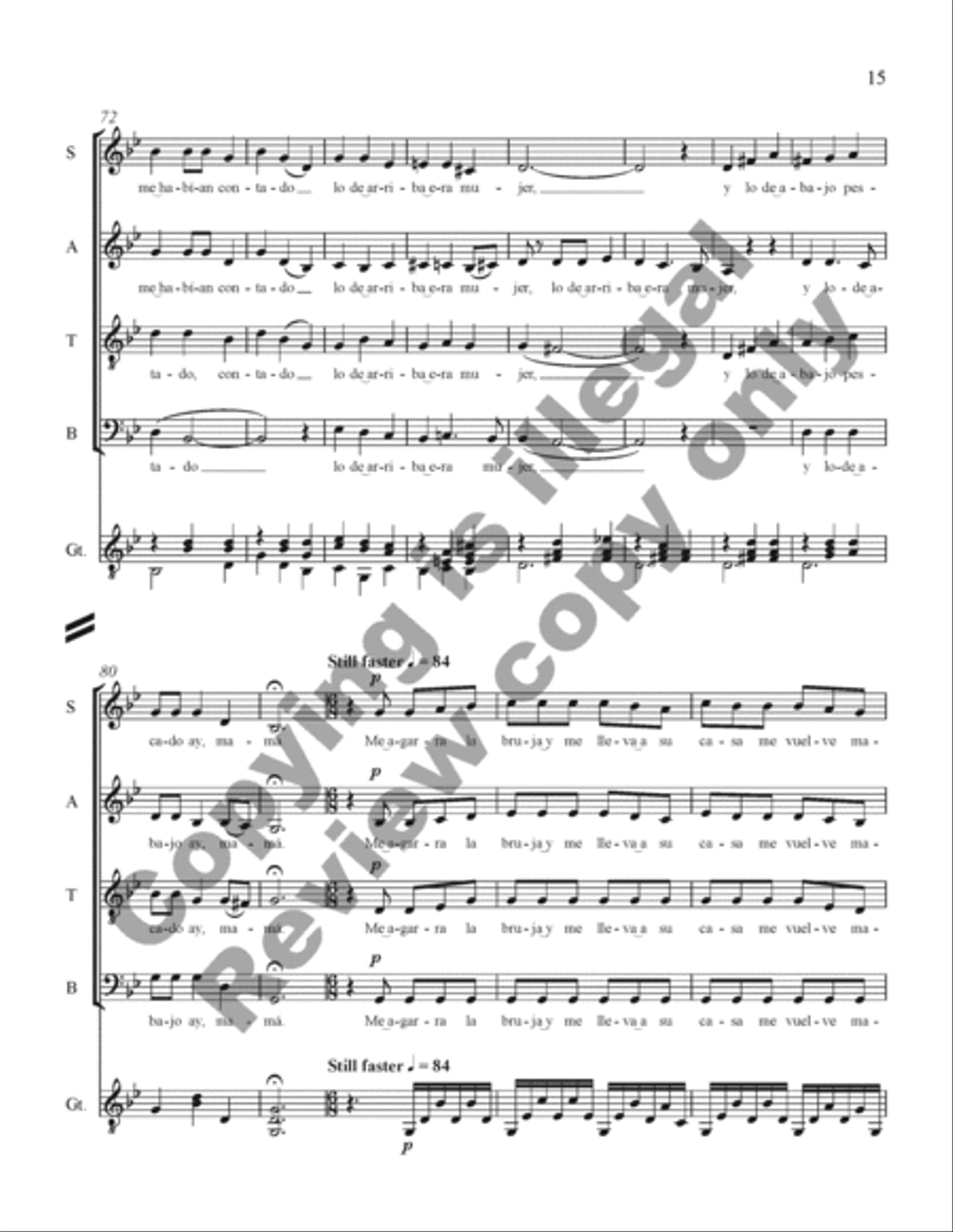 Three Mexican Folk Songs Three Mexican Folk Songs 4-Part scores gallery preview page 14
