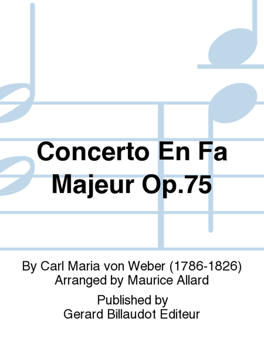 Concerto En Fa Majeur Op. 75