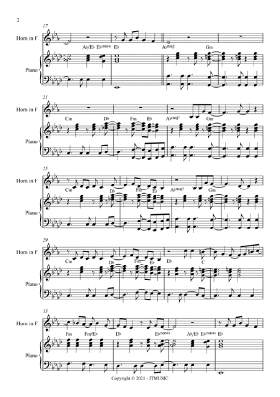 Pick Myself Up for French Horn and Piano Horn scores gallery preview page 2