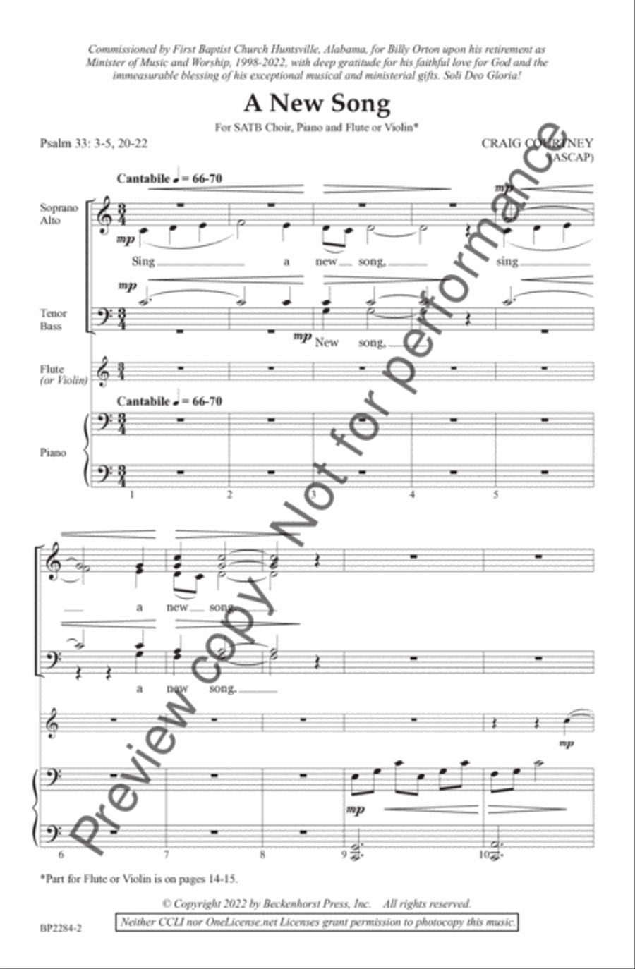 A New Song - Courtney 4-Part scores gallery preview page 3