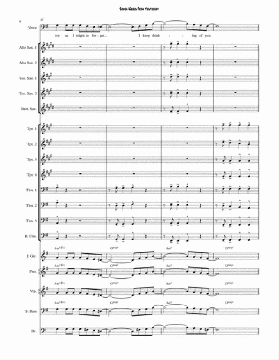 Seven Weeks From Yesterday Jazz Ensemble scores gallery preview page 6