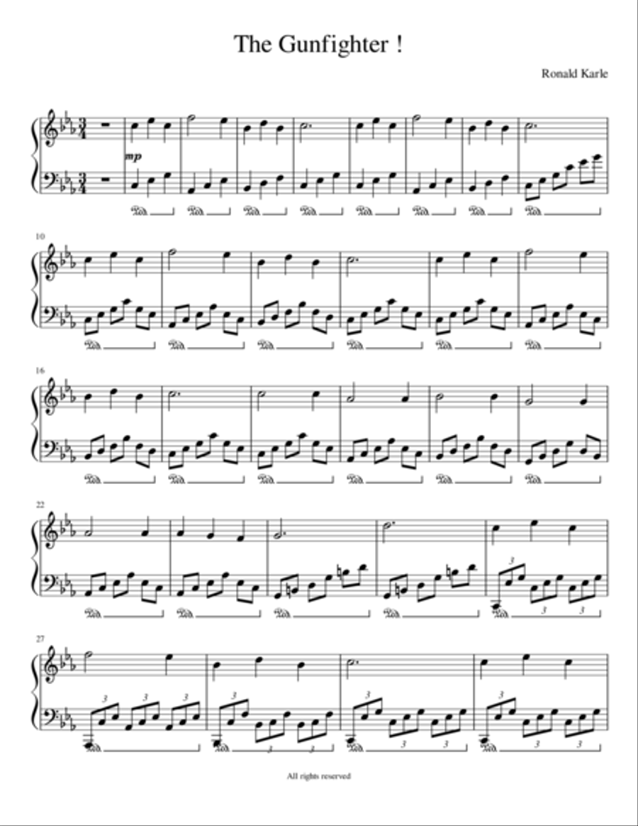 The Gunfighter Piano Solo scores gallery preview page 2