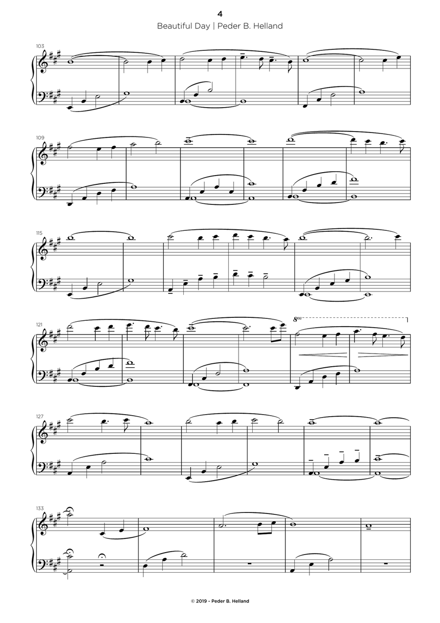 Beautiful Day Beautiful Day Easy Piano scores gallery preview page 4