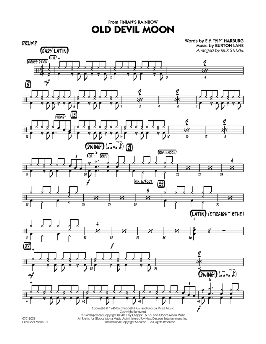 Old Devil Moon - Drums Jazz Ensemble scores gallery preview page 1