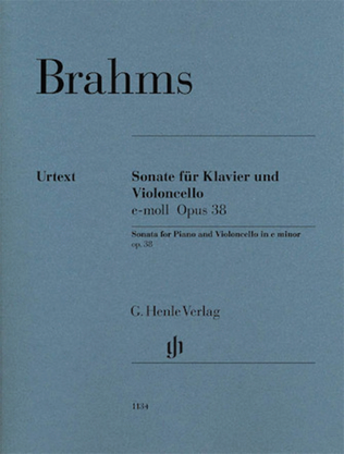 Book cover for Sonata for Piano and Violoncello in E Minor, op. 38