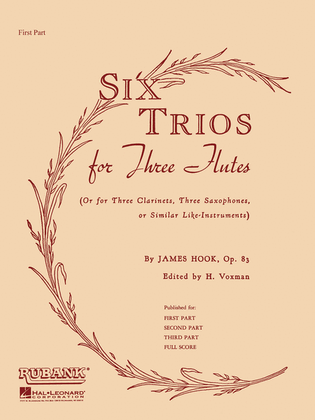 Book cover for Six Trios for Three Flutes, Op. 83