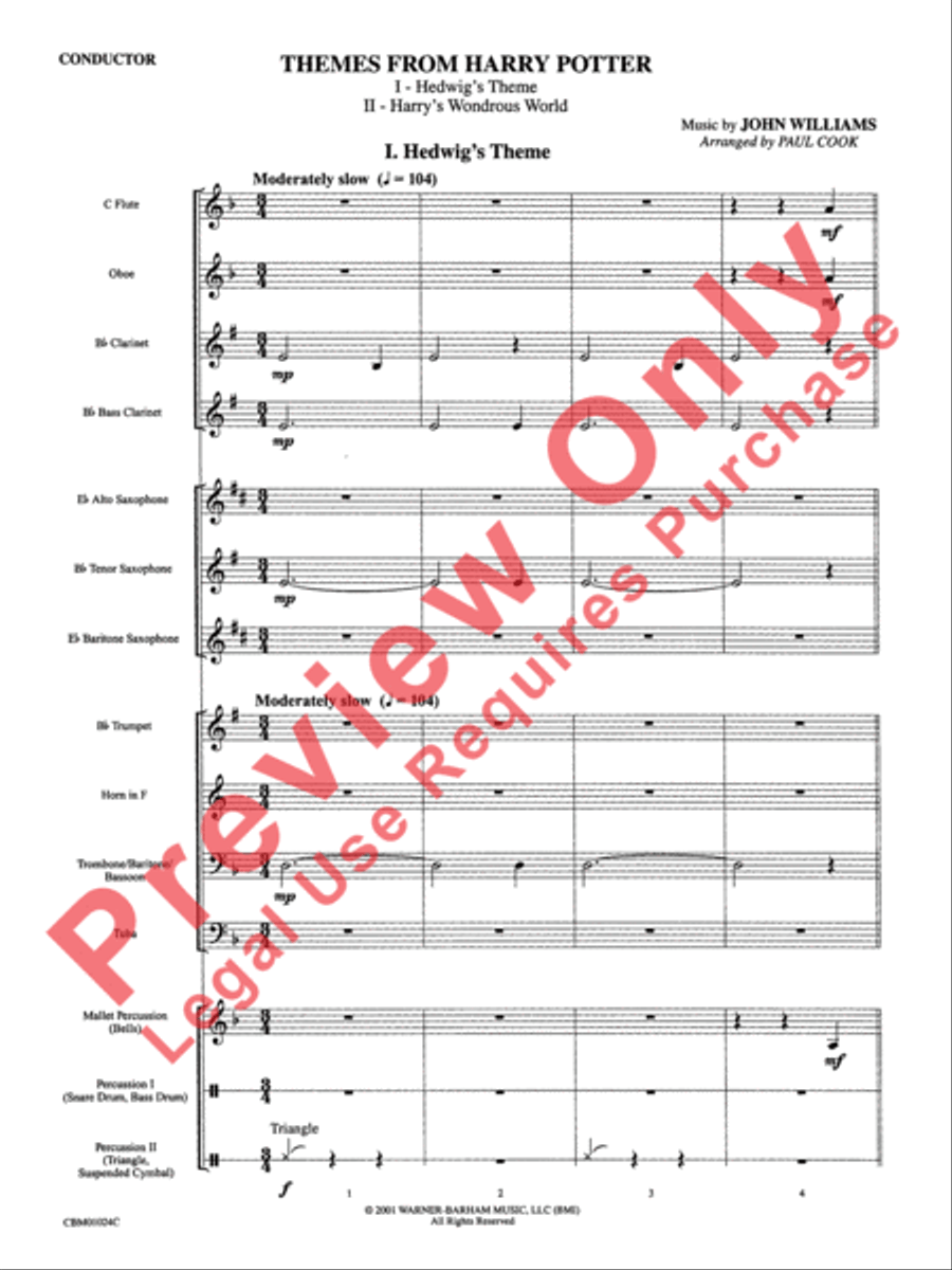 Harry Potter (Themes) Harry Potter (Themes) Concert Band scores gallery preview page 4
