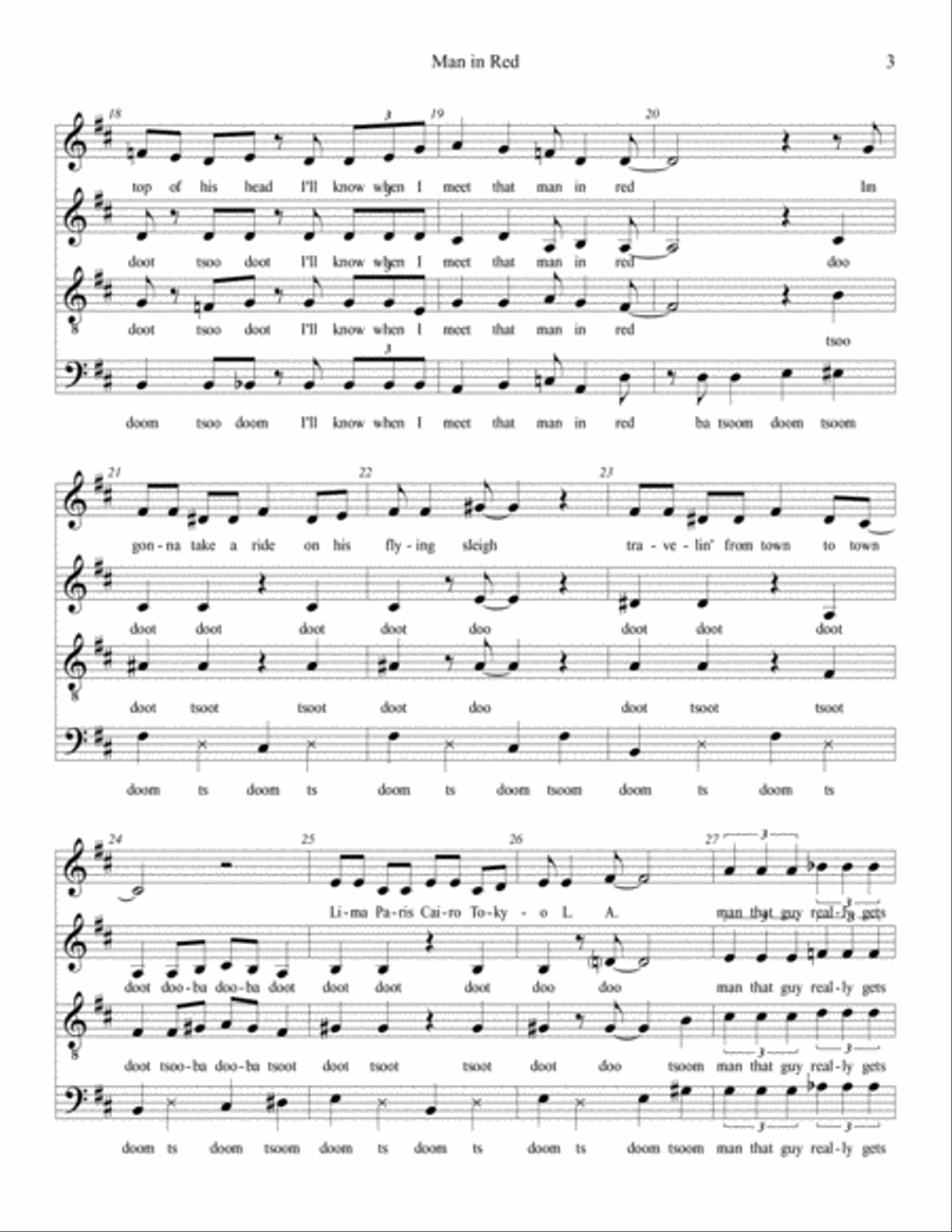 Man in Red from the musical Ben & Jake Choir scores gallery preview page 3
