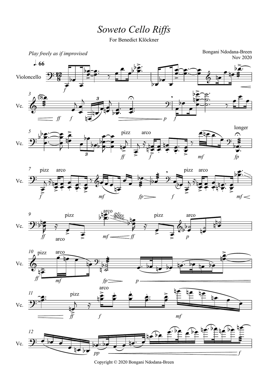 Soweto Cello Riffs Cello Solo scores gallery preview page 2