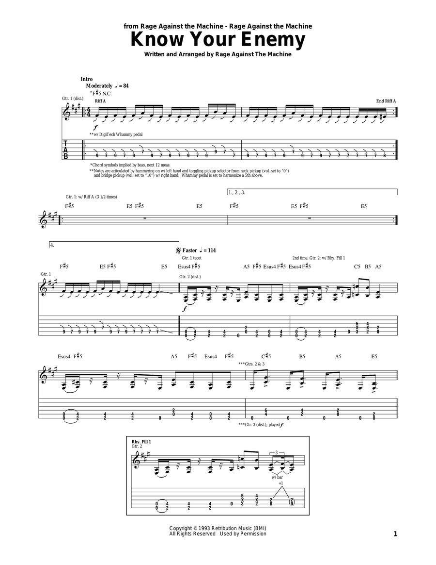 Know Your Enemy Acoustic Guitar scores gallery preview page 1
