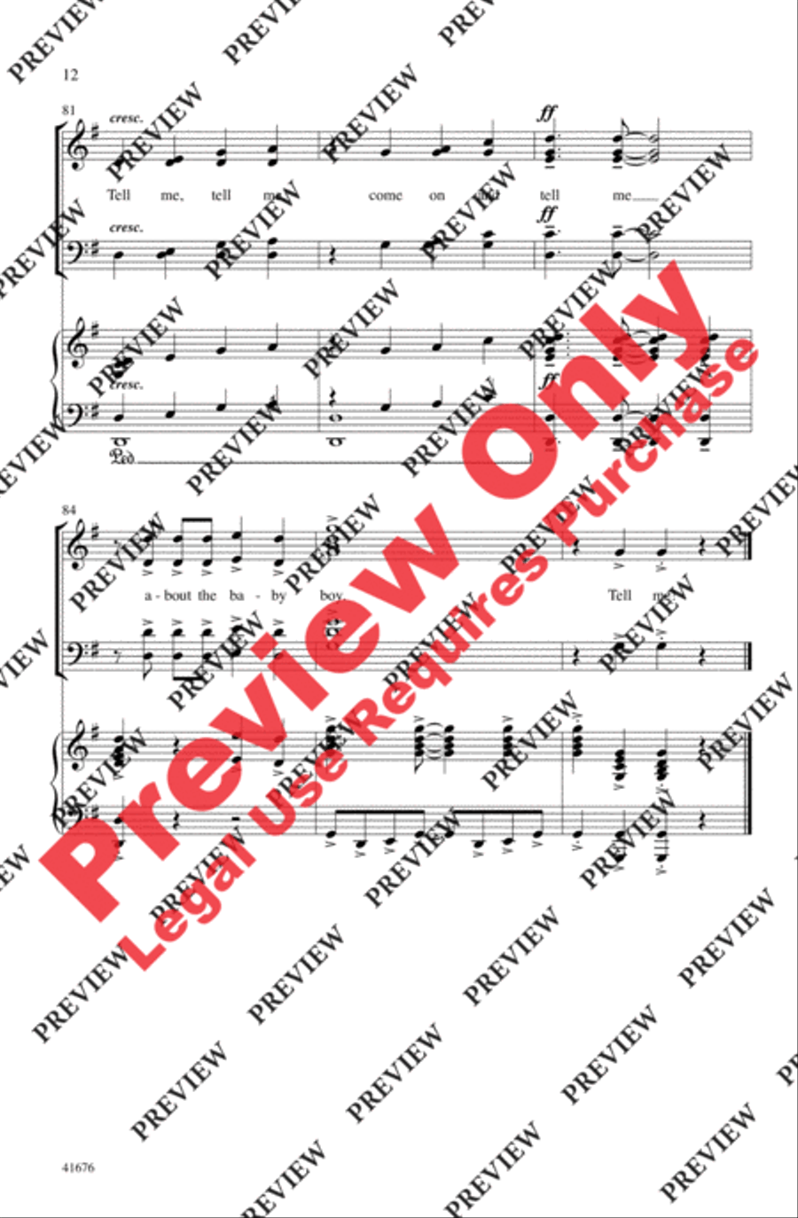 Tell Me, Tell Me! Tell Me, Tell Me! 4-Part scores gallery preview page 12