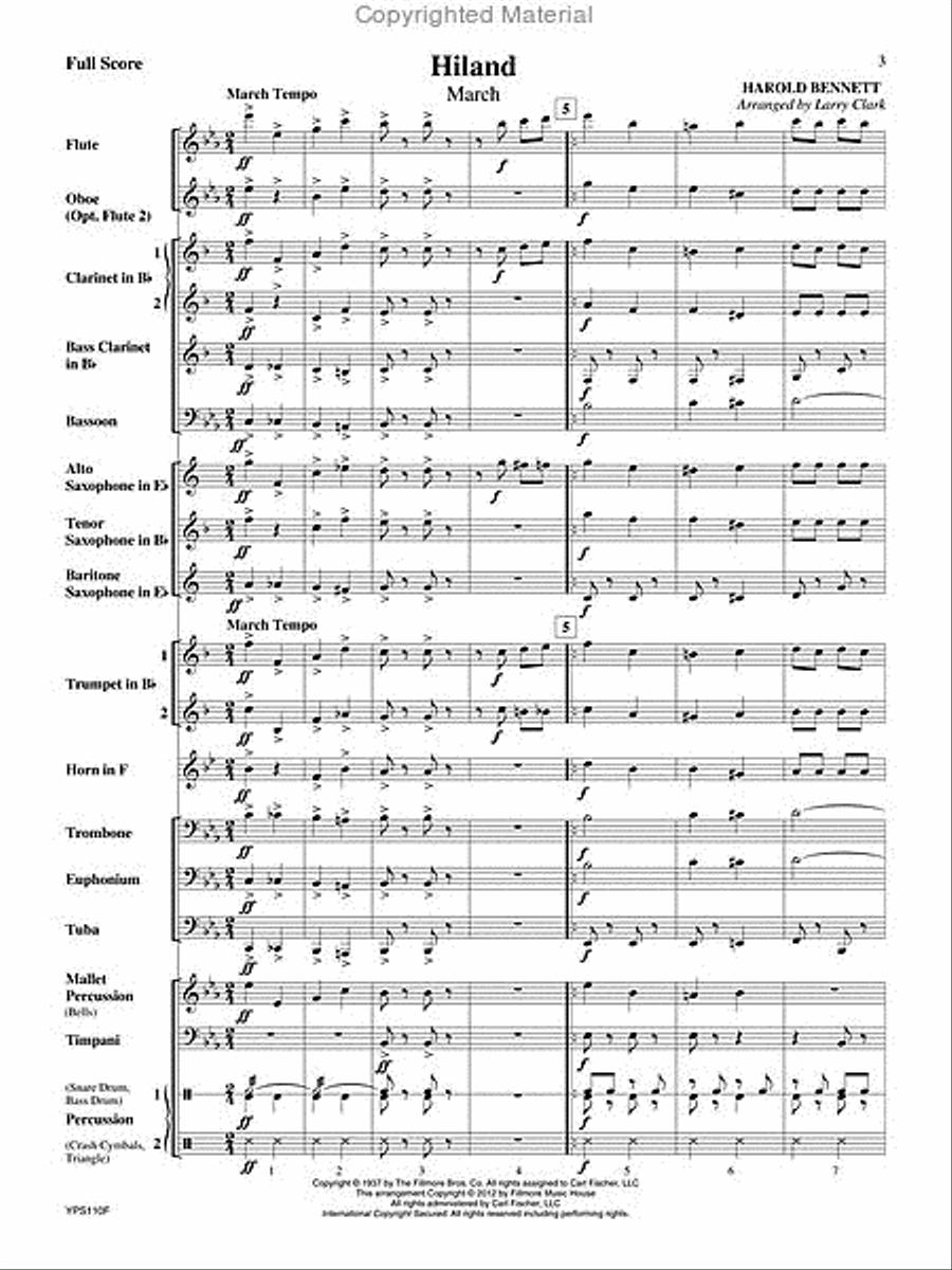 Hiland Hiland Concert Band scores gallery preview page 2