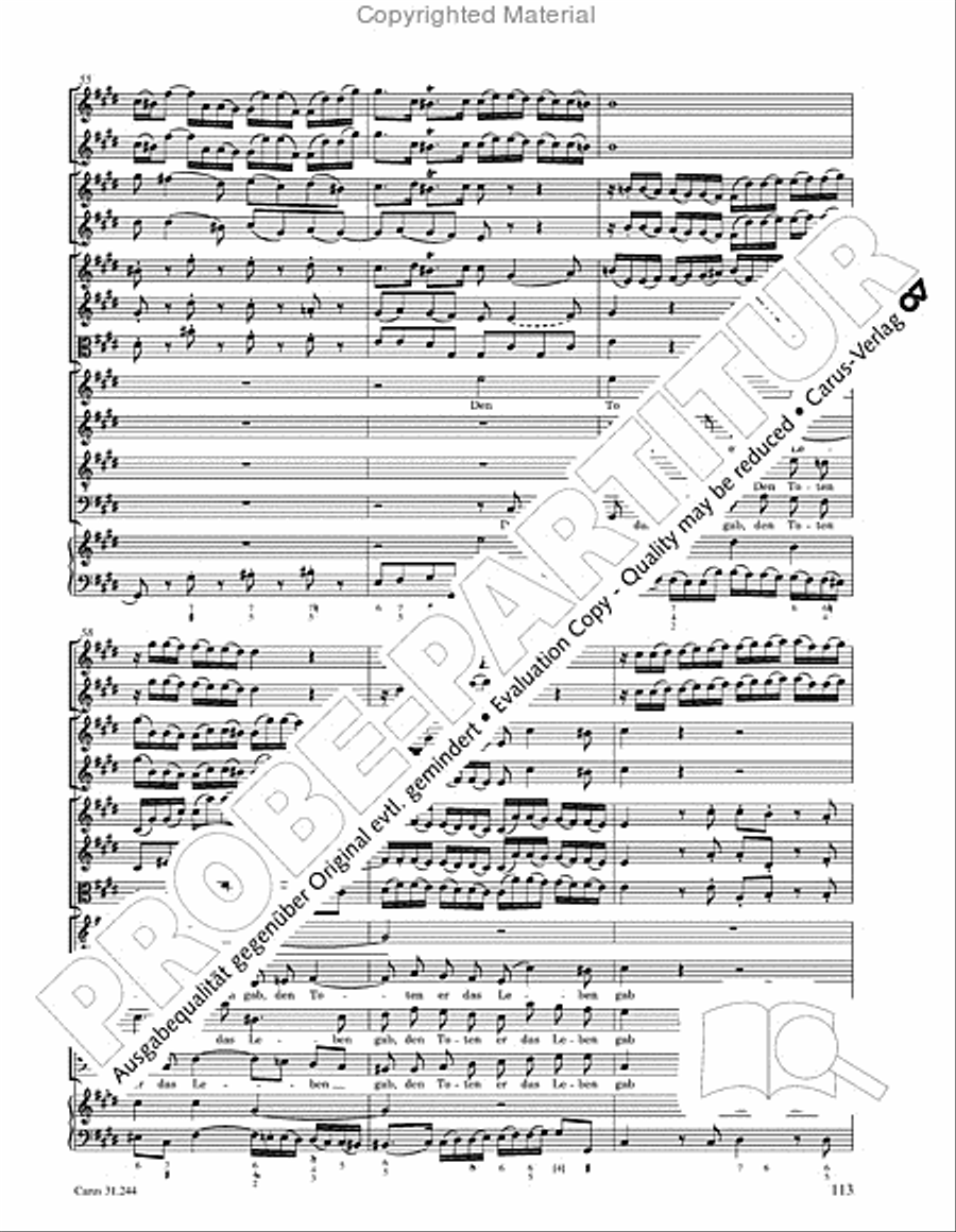 St. Matthew Passion (Matthaus-Passion) 4-Part scores gallery preview page 115