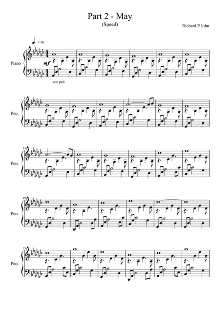 May - Speed (from Seasons in Flight) Piano Solo scores gallery preview page 1