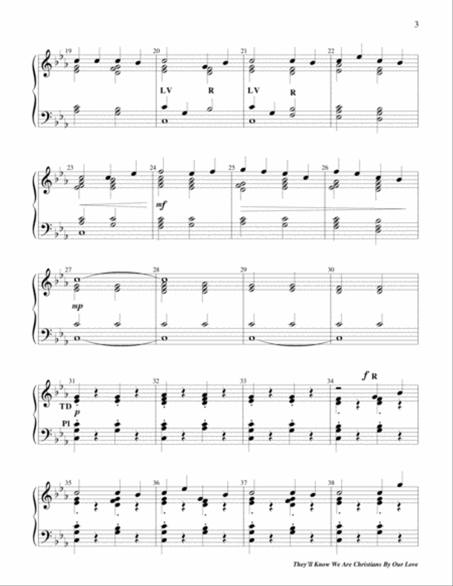They'll Know We Are Christians by Our Love 3-Octaves scores gallery preview page 3