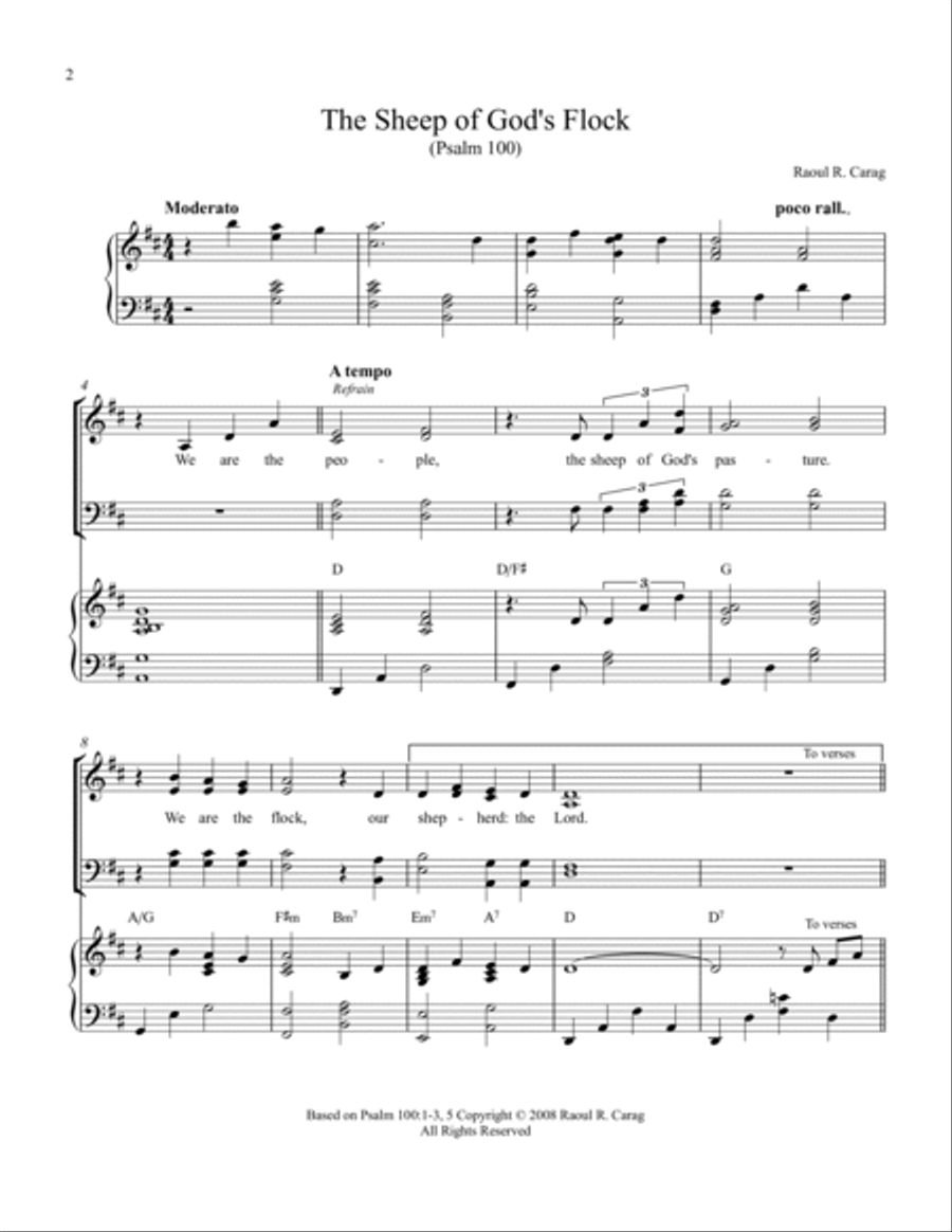 The Sheep of God's Flock (Psalm 100) 4-Part scores gallery preview page 2